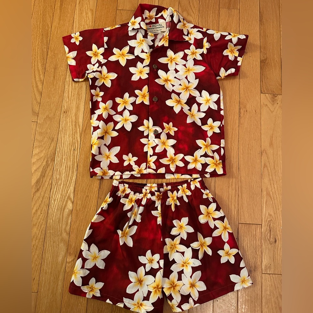 Floral Hawaiian Shirt and Shorts Set